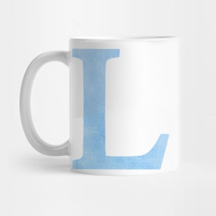 The Letter L Blue Metallic Design Mug